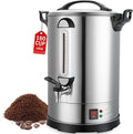Commercial Coffee Urn 160 Cups Hot Beverage Dispenser 24L Large Coffee Urn Stainless Steel Coffee Maker Dual Layers for Coffee Break Business Catering Church Restaurant