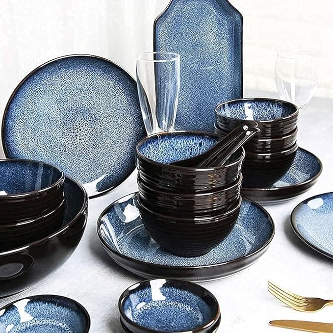 Dinnerware Sets Dinnerware Set Starry 28-Piece Retro Ceramic Dinnerware Set Combi-Set Porcelain Tableware Set Of Bowls/Dessert Plates
