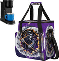 Halloween 3d Skull Scythe Coffee Maker Carring Bag Travel Carrying Storage Tote Bag Compatible with Keurig K-Mini or K-Mini Plus Portable Single Serve Coffee Brewer Case with Pockets for K-cup Pods