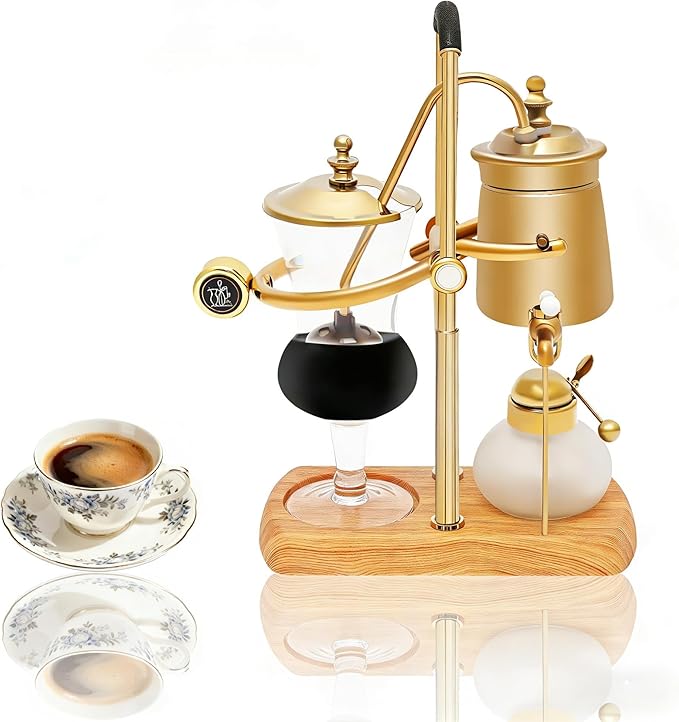 Balance Siphon Coffee Maker Belgium Royal Family Balance Syphon Siphon Coffee Maker Unique Gravity Vintage Cafe Maker for Home Kitchen Barista Use 500ml Glass Carafe