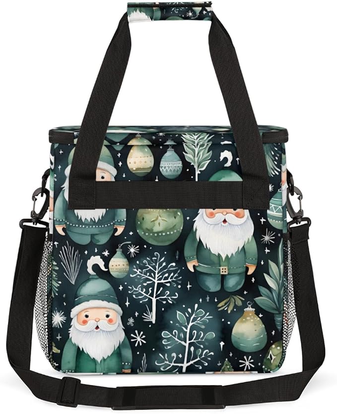 Colorful Santa Claus Coffee Maker Carrying Bag Abstract Santa Claus Travel Storage Bag Compatible with K-Mini or K-Mini Plus Single Serve Coffee Brewer Carrying Case with Pockets &amp Shoulder Stra