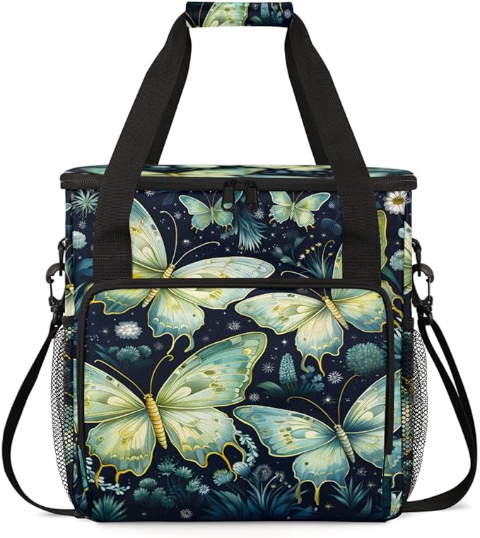 Gothic Butterfly Coffee Maker Carrying Bag Abstract Butterfly Travel Storage Bag Compatible with K-Mini or K-Mini Plus Single Serve Coffee Brewer Carrying Case with Multiple Pockets &amp Shoulder S