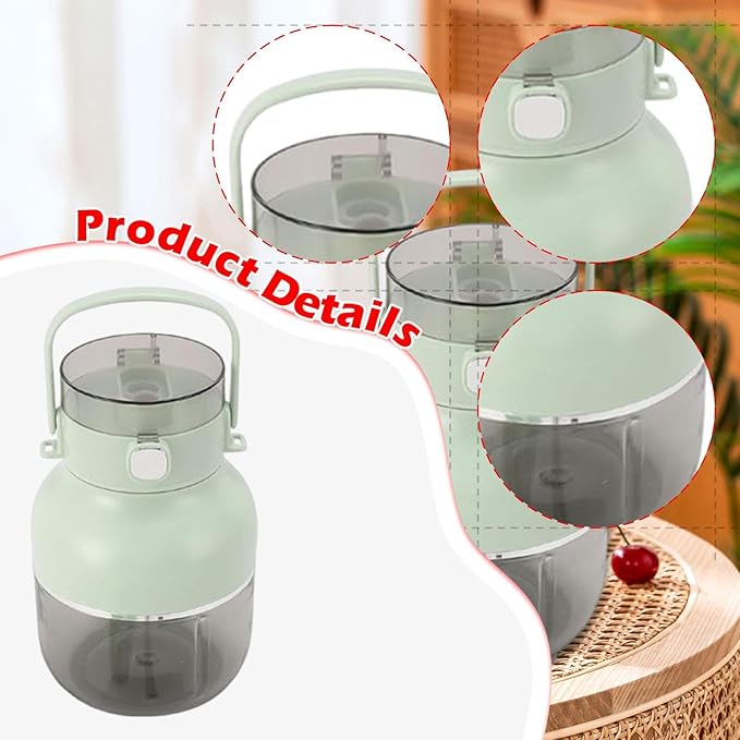 Portable Electric Blender Personal Juicer 500ml USB C Charging with Shoulder Strap 16x21cm Lightweight for Fitness Mom Travel- Green