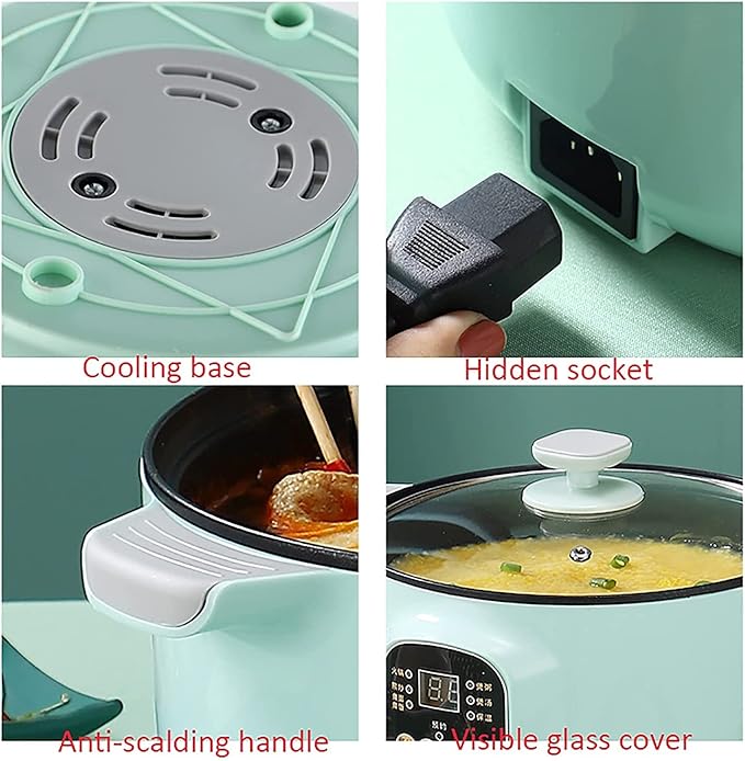 Rice Cooker Household Multifunctional All-in-one Rice Cooker/Frying Pan/Wok/Soup Pot Non-Stick Inner Pot for 1-4 People (B 1.6L) (A 1.6L)