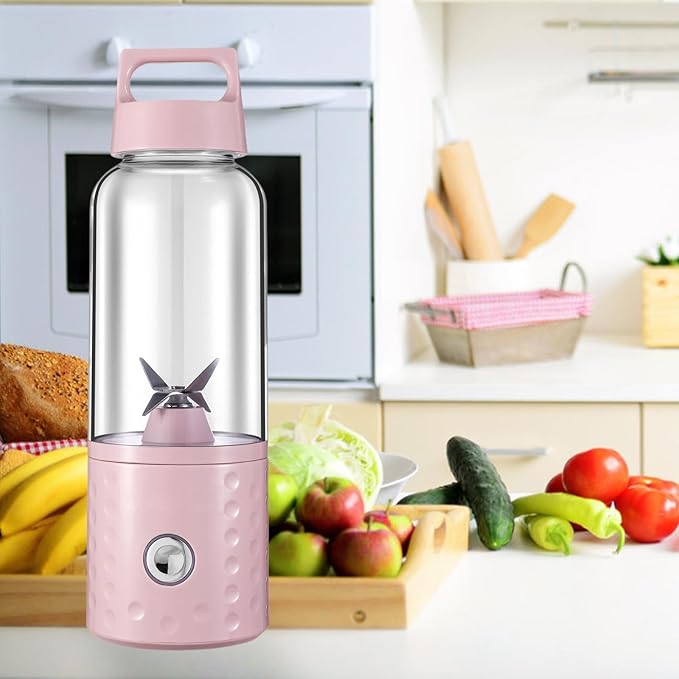 Portable Juicer Blender Electric Juicer Handheld Fruit Juicer Personal Fruit Mixer Mini Blender Cup Citrus Juicer Pink(Pink)
