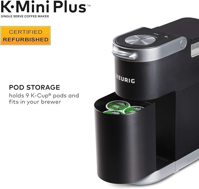 Keurig K-Mini Plus Coffee Maker Certified Refurbished Black (Renewed)
