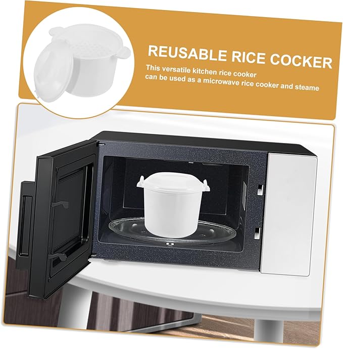 1set Cute Rice Cooker Microwave Rice Cooker Food Container Maker for Microwave Warm Lunch Box