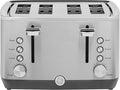 GE Stainless Steel 4 Slice Toaster | Extra Wide Slots for Bagels Breads Waffles &amp More | 7 Shade Options | Countertop Kitchen Essentials | 1500 watt