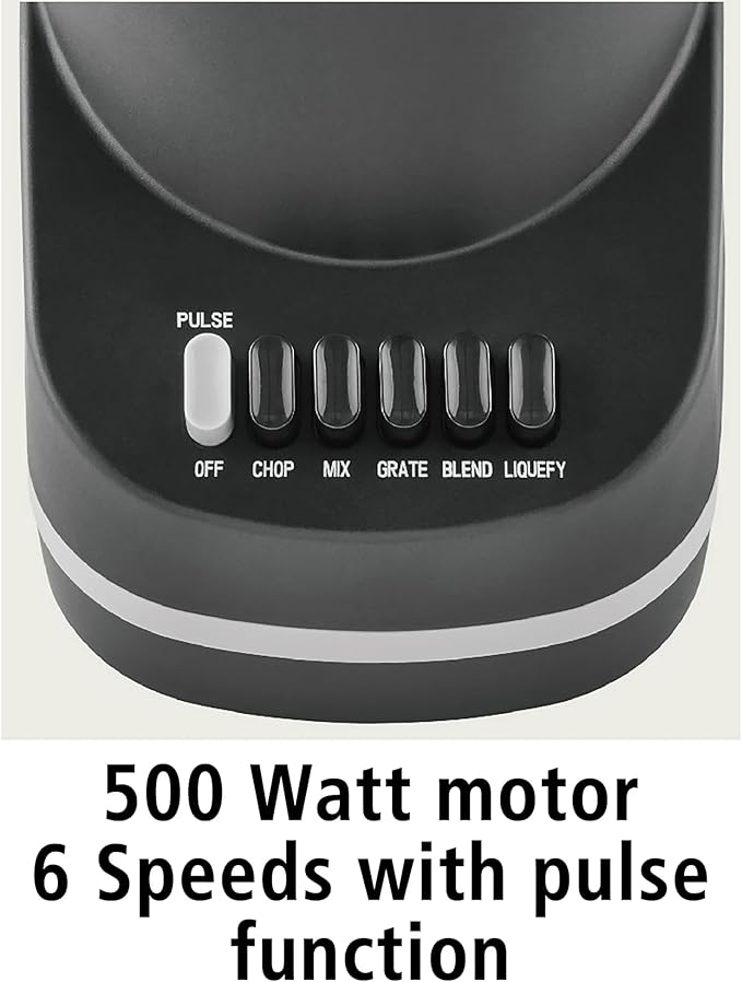 Countertop Blender 6 Speed for Chop Mix Grate Blend Liquefy Pulse 48 Ounce Jar Self Cleaning Dishwasher Safe 500 Watt Black