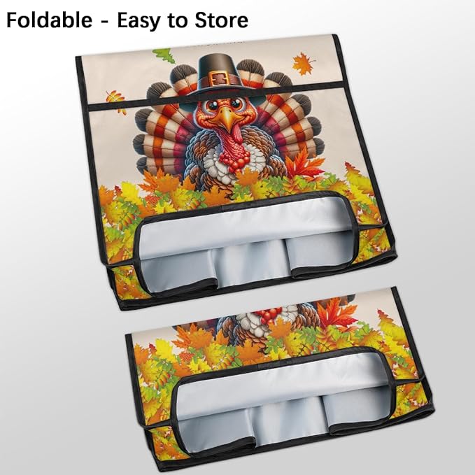 cfpolar Kitchen Aid Mixer Cover Compatible with 6-8 Quarts Thanksgiving Turkey Maple Leaves Stand Mixer Cover Kitchen Aid Mixers Accessories Appliance Organizer Bag Dust Covers with Zipper Pocket