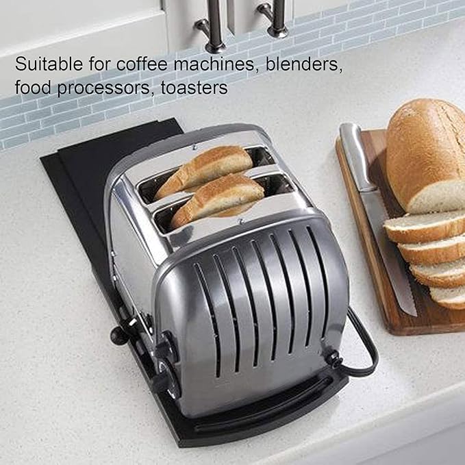 Tyenaza Sliding Coffee Maker Tray Mat Kitchen Coffee Slider Countertop Storage for Blender Toaster Kitchen Appliances with Rolling Wheels