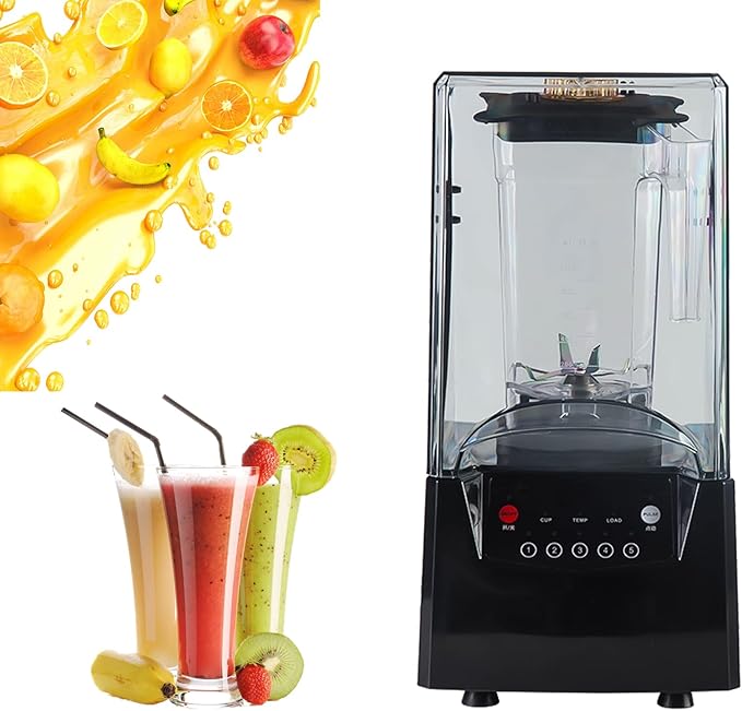 Professional Blender - 2600WIce Blender with Soundproof CoverSmart Panel6-Blade Design for Smoothies Nuts Ice and Fruits