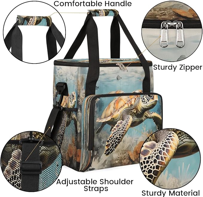 Turtle Tropical Ocean Coffee Maker Carrying Bag for Keurig K-Mini or K-Mini Plus Storage Portable Coffee Maker Travel Bag