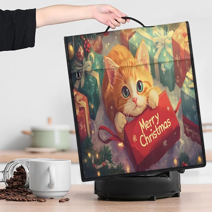 cfpolar Kitchen Aid Mixer Cover Compatible with 6-8 Quarts Christmas Cat Xmas Stand Mixer Cover Kitchen Aid Mixers Accessories Appliance Organizer Bag Dust Covers with Zipper Pocket