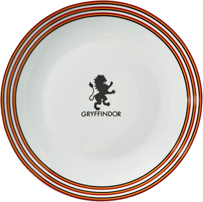 Harry Potter Gryffindor Porcelain 16 piece Dinnerware Set for 4 - Includes 4 Dinner Plates 4 Salad Plates 4 Bowls and 4 Mugs
