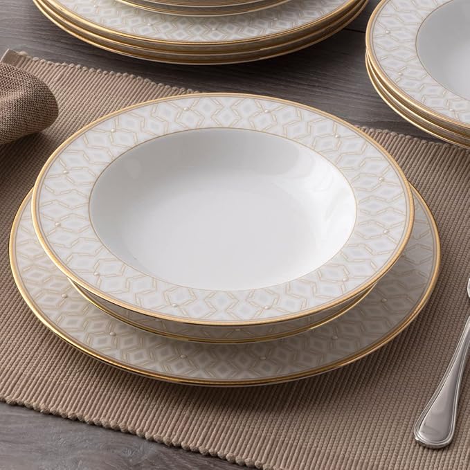 Noritake Noble Pearl 12-Piece Dinnerware Set Service for 4