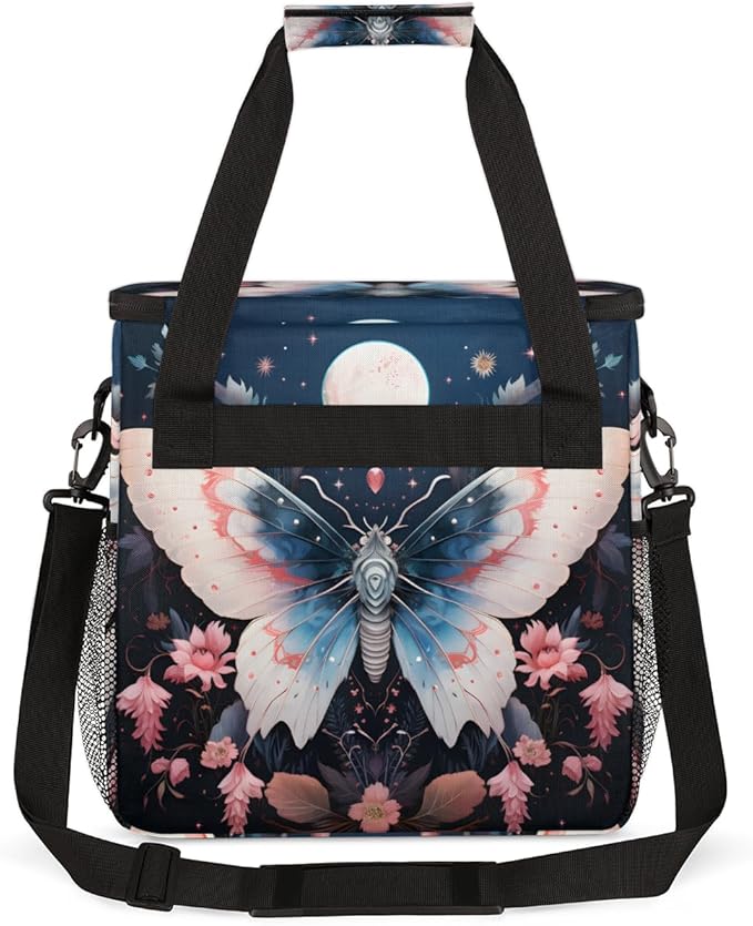 Gothic Butterfly Coffee Maker Carrying Bag Mystic Butterfly Travel Storage Bag Compatible with K-Mini or K-Mini Plus Single Serve Coffee Brewer Carrying Case with Multiple Pockets &amp Shoulder Str