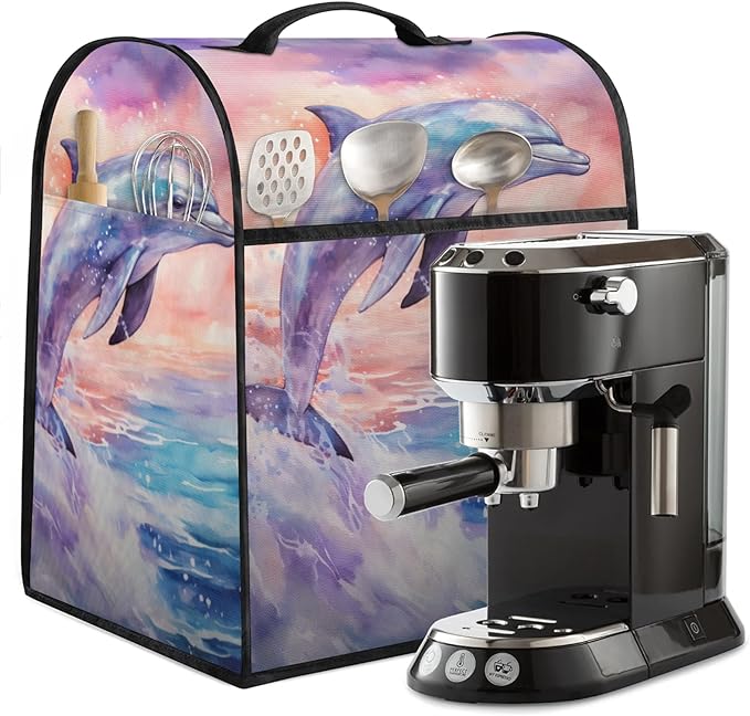 cfpolar Kitchen Aid Mixer Cover Compatible with 6-8 Quarts Animals Dolphin Ocean Stand Mixer Cover Kitchen Aid Mixers Accessories Appliance Organizer Bag Dust Covers with Zipper Pocket