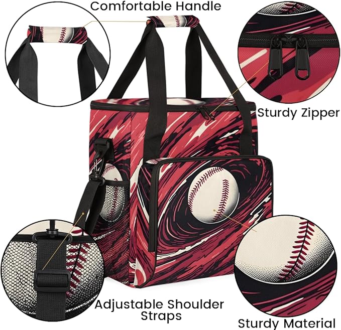 3D Baseball Coffee Maker Carrying Bag Graffiti Baseball Travel Storage Bag Compatible with K-Mini or K-Mini Plus Single Serve Coffee Brewer Carrying Case with Multiple Pockets &amp Shoulder Strap