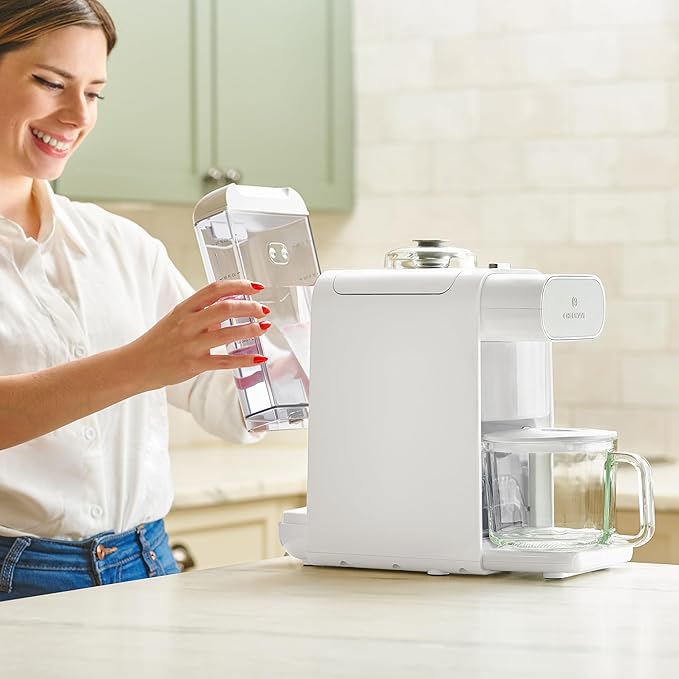 ChefWave Milkmade Soy Milk Maker (Silver/White) 6-in-1 Vegan Plant-Based Milk Machine with Auto Clean and Delay Start Almond Oat Soy Cashew Coconut Macadamia Milk Maker with Nut Platter