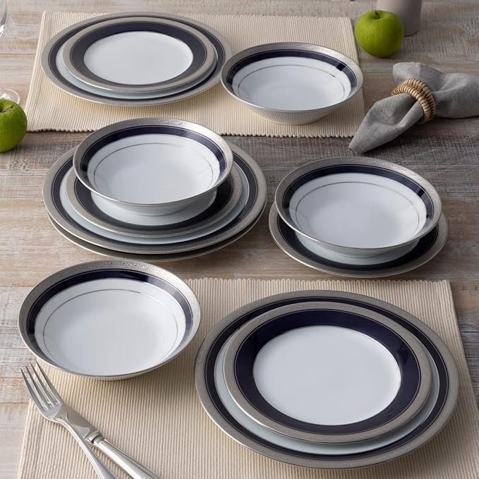 Noritake Crestwood Cobalt Platinum 12-Piece Dinneware Set Service for 4