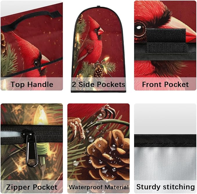 cfpolar Kitchen Aid Mixer Cover Compatible with 6-8 Quarts Christmas Holly Cardinal Stand Mixer Cover Kitchen Aid Mixers Accessories Appliance Organizer Bag Dust Covers with Zipper Pocket