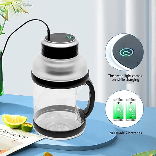 Powerful Portable Juicer Maker - 2000ml Capacity USB Rechargeable Blender Smoothies Juices - Ideal Home Office Outdoor Use(01)