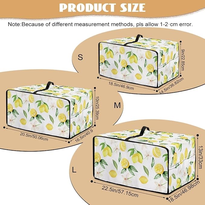 Doojoayie Small Appliance Covers Lemon Toaster Oven Cover 6 Slice Kitchen Accessory Dust Protector 19.7x16x 10 Compatible with Toaster/Kitchen Appliance