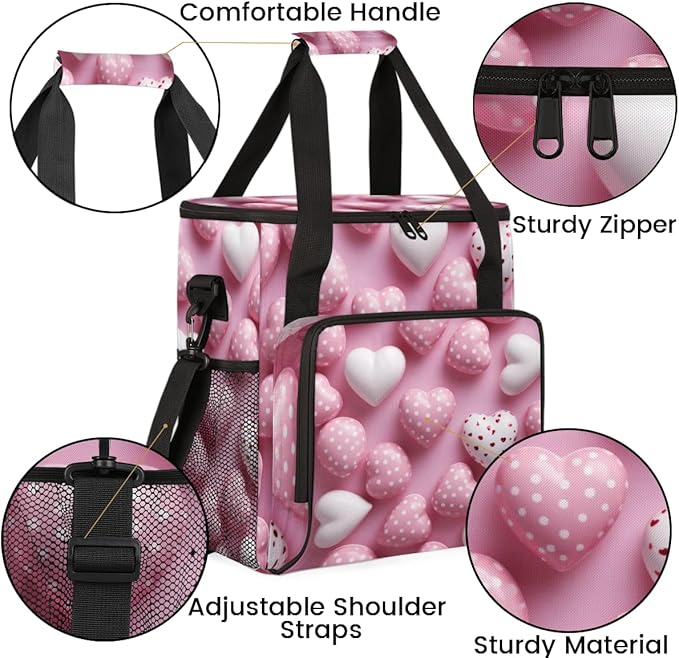Heart Candy Coffee Maker Carrying Bag Portable Travel Storage Tote Bag Compatible with K-Mini or K-Mini Plus Single Serve Coffee Brewer Carrying Case with Multiple Pockets &amp Shoulder Strap