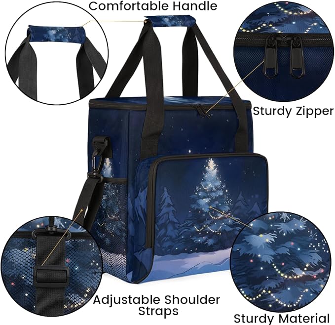 Fantastic Christmas Tree Coffee Maker Carrying Bag Travel Storage Bag Compatible with K-Mini or K-Mini Plus Single Serve Coffee Brewer Carrying Case with Multiple Pockets &amp Shoulder Strap