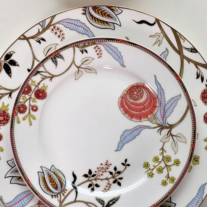 8 Piece Dinnerware Sets Bone China Dinner Plate Coffee cup set Scratch Resistant Microwave Oven Dishwasher Safered flowers