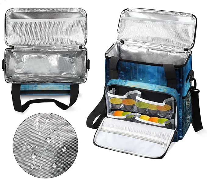 Glitter Coffee Maker Carrying Bag Midnight Blue Portable Travel Storage Tote Bag Compatible with K-Mini or K-Mini Plus Single Serve Coffee Brewer Carrying Case with Multiple Pockets &amp Shoulder S