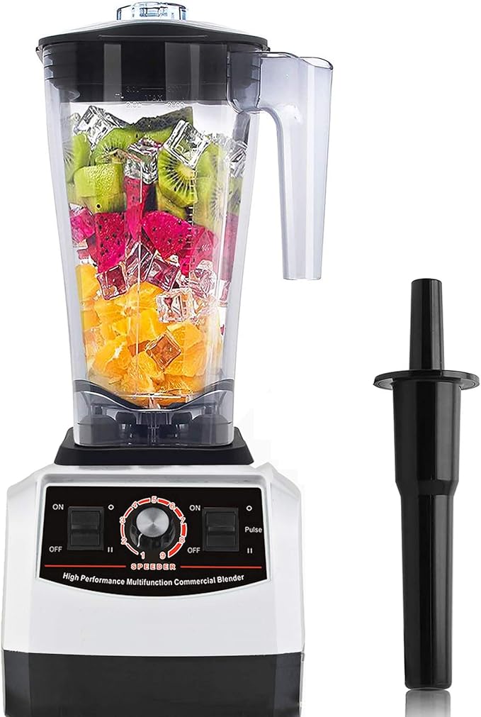 Huanyu Professional Countertop Blender 100 oz Variable Speed &amp Pulse Feature for Fruit Smoothie Ice Soy Milk Hot Soups Frozen Desserts Crush Mix Home Commercial 2200W G5500 (220V Euro Plug White)
