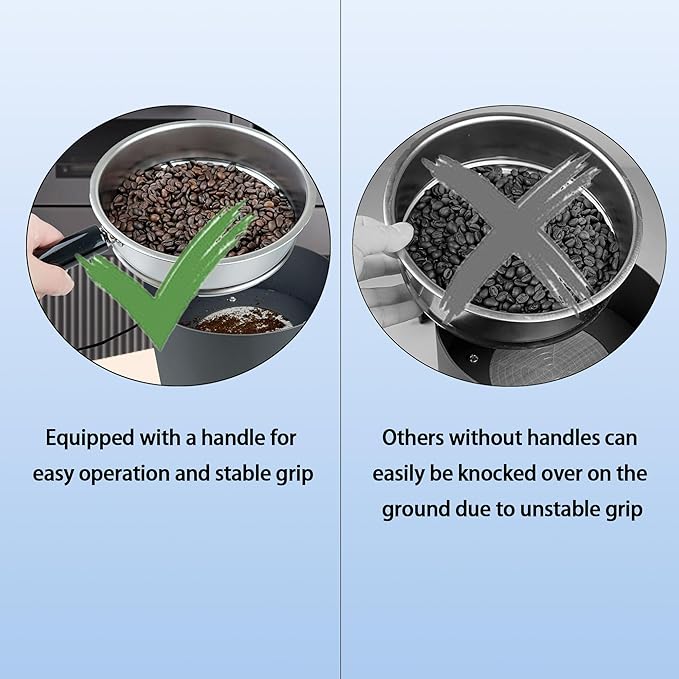 Coffee Bean Cooler Electronic Bean Cooling Machine with 304 Stainless Steel Mesh Two Layers 1.3lb Big Capacity Household Roasting (1 Layer with Handle)
