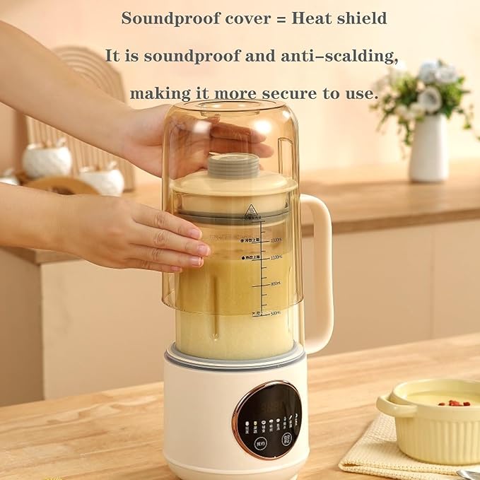 Soy Milk Maker 1.5L Nut Milk Maker with 9 Preset/Recipe/Self-Cleaning Homemade Soybean Milk Almond Milk Vegan Nut Milk Oat Milk Plant Based Milk Porridge Paste Juice