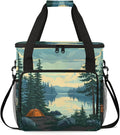Forest Camping Coffee Maker Travel Bag for Keurig K-Mini/K-Mini Plus Insulated Waterproof Tote with Pockets for K-Cup Portable Single-Serve Brewer Case