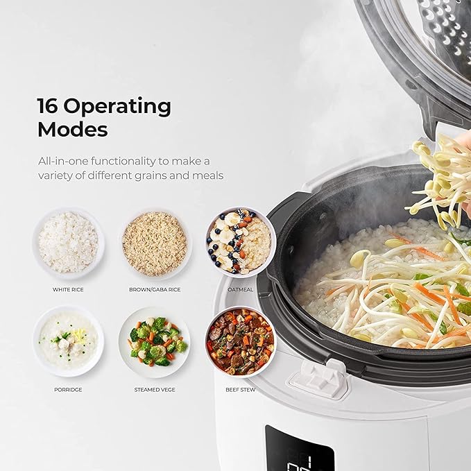 CUCKOO CRP-ST1009F | 10-Cup (Uncooked) Twin Pressure Rice Cooker &amp Warmer | 12 Menu Options: High/Non-Pressure Steam &amp More Made in Korea Gray (Renewed) (Renewed)