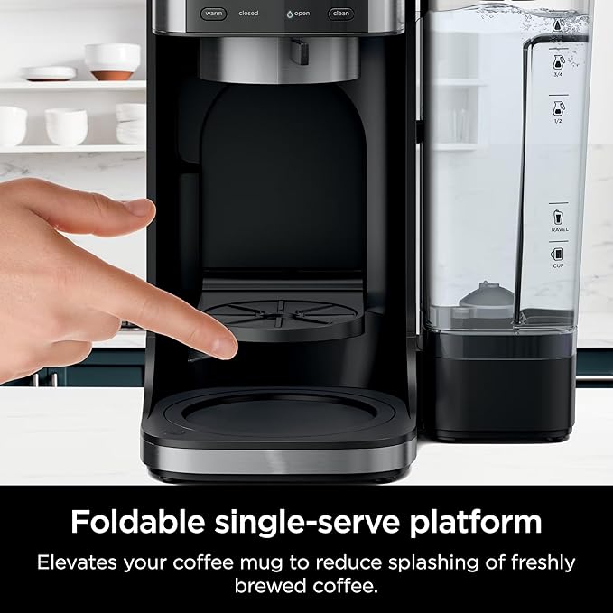 Ninja DualBrew Pro Hot &amp Iced Coffee Drip Coffee Maker | Compatible with K-Cup Pods | 3 Brew Styles (Classic Rich &amp Iced) | 70oz Removable Reservoir &amp Dishwasher Safe | Black | 14-Cup (R