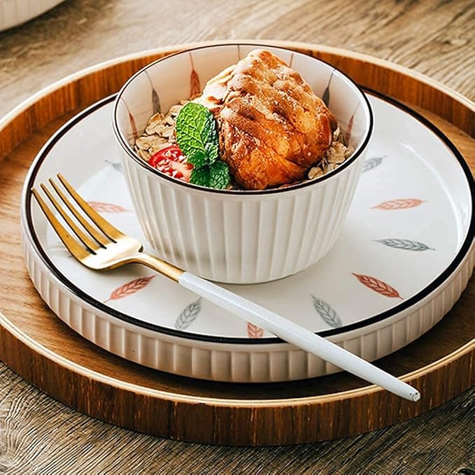 Dinnerware Sets Dish Set23-Piece Bowl and Tableware SetCeramic s for 6 PeopleLuxury Style Ceramic Dishware SetsIrregular Kitchen Plate Set (White 12pcs)