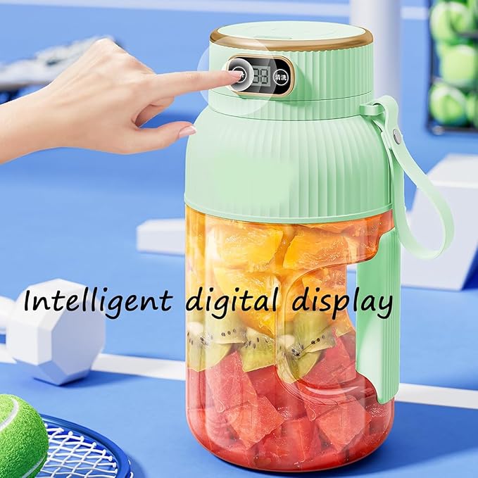 Multifunctional Portable Juicer Cup with Digital Display Portable Smoothie Blender on the Go Portable Blender USB Rechargeable Juice Cup Blender (M01)