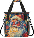 Abstract Santa Claus Coffee Maker Carrying Bag Fantastic Santa Claus Travel Storage Bag Compatible with K-Mini or K-Mini Plus Single Serve Coffee Brewer Carrying Case with Pockets &amp Shoulder Str