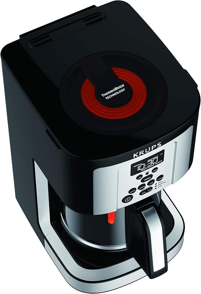 KRUPS Thermobrew EC324050 Savoy Programmable Coffee Maker 14 Cup 9.6 X 8.3 X 14.2 In Black &amp Silver