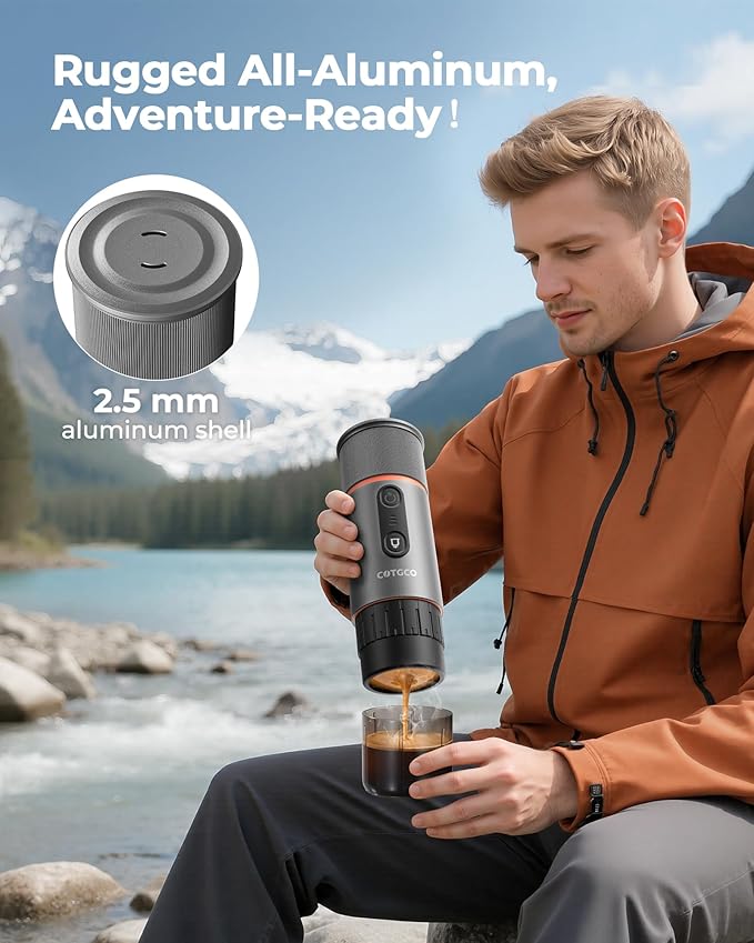 Portable Espresso Coffee Maker Travel Coffee Maker for Camping 20 Bar Self‑Heating Rechargeable with USB-C with NS Capsule for Car/Travel/Camping