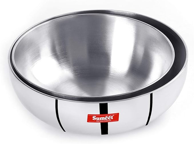 Sumeet 3mm Induction Bottom Aluminium Tasra Set of 2Pcs (1.8Ltr 2.3Ltr)