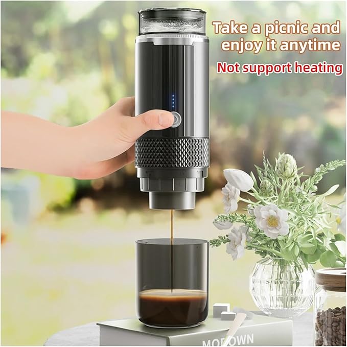 Portable Coffee Machine Portable Electric Espresso Machine One-button Operation Recharable Handheld Coffee Maker Coffee Tea Powder Suitable for Travelfor Outdoor Travel Picnic