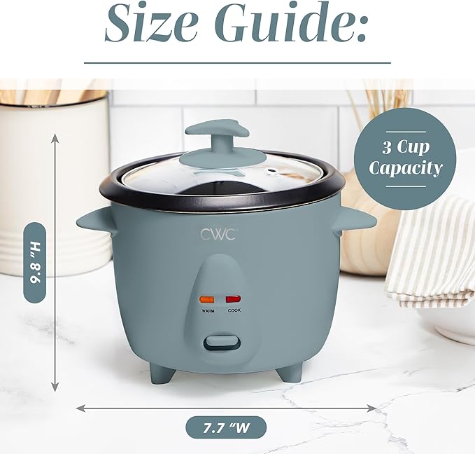 COOK WITH COLOR 6 Cup Rice Cooker 300W - Effortless Cooking and Perfectly Cooks 3 Cups of Raw Rice for 6 Cups of Cooked Rice Slate Blue
