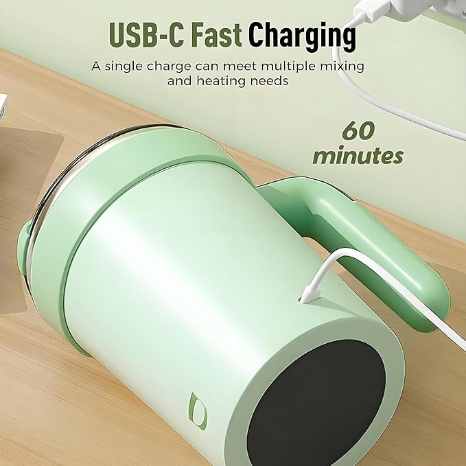 2026 New Electric Coffee Mug with a Built-In Lcd Thermometer Perfect for Brewing Coffee Milk Cocoa Etc Made of 304 Stainless Steel Upgraded Digital Touchscreen Mode (Green)