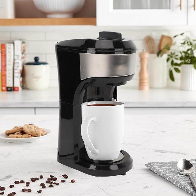 HEEPDD 2 in 1 Capsule Coffee Maker Stainless Steel Panel 800W Accurate Temperature Control Capsule Coffee Maker Personal Single Serve Drip Coffee Machine for Home Travel