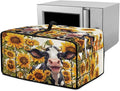 Cow Sunflower Print Toaster Oven Air Fryer Dust Cover Washable Heavy Duty Small Kitchen Appliance Dust Covers with Accessory Pockets Kitchen Accessories S