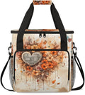 Heart Flowers Coffee Maker Carrying Bag Portable Travel Storage Tote Bag Compatible with K-Mini or K-Mini Plus Single Serve Coffee Brewer Carrying Case with Multiple Pockets &amp Shoulder Strap